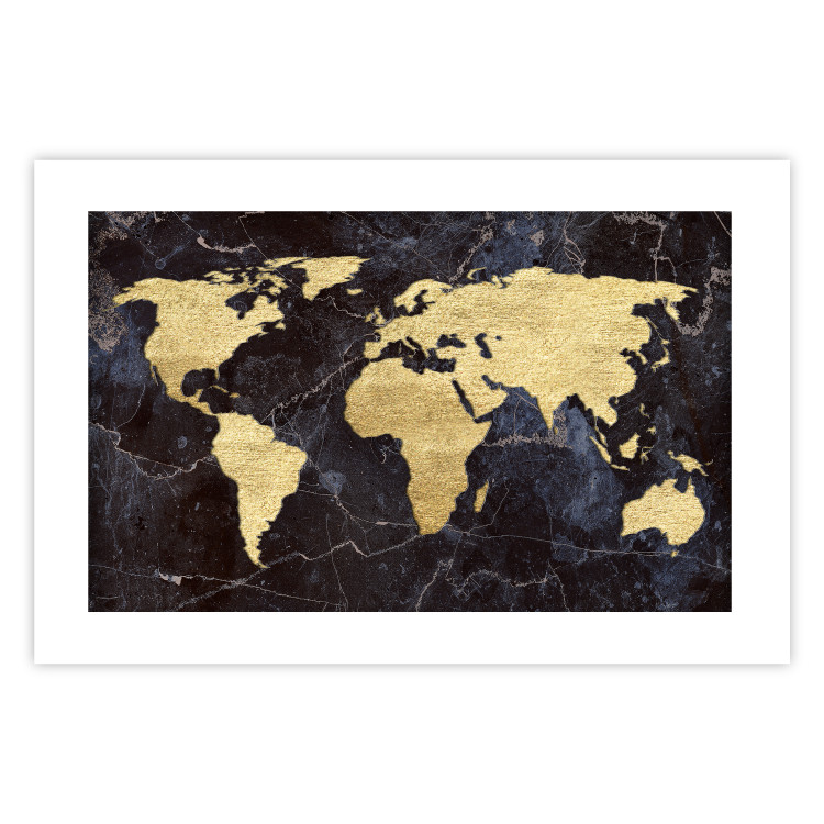 Wall Poster Golden World - elegant continents and dark seas on a world map 128816 additionalImage 19