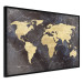 Wall Poster Golden World - elegant continents and dark seas on a world map 128816 additionalThumb 11
