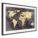 Wall Poster Golden World - elegant continents and dark seas on a world map 128816 additionalThumb 6