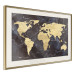 Wall Poster Golden World - elegant continents and dark seas on a world map 128816 additionalThumb 3