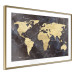 Wall Poster Golden World - elegant continents and dark seas on a world map 128816 additionalThumb 9