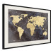 Wall Poster Golden World - elegant continents and dark seas on a world map 128816 additionalThumb 2