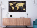 Wall Poster Golden World - elegant continents and dark seas on a world map 128816 additionalThumb 4