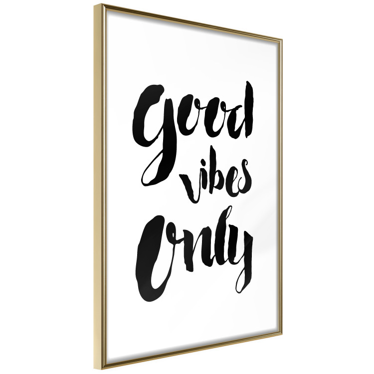 Wall Poster Good Vibes Only - black and white typographic composition in English 128916 additionalImage 4