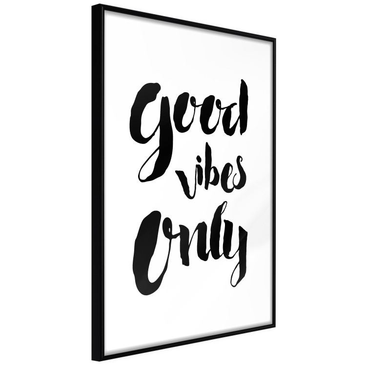 Wall Poster Good Vibes Only - black and white typographic composition in English 128916 additionalImage 2