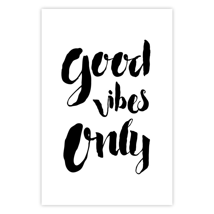 Wall Poster Good Vibes Only - black and white typographic composition in English 128916 additionalImage 19