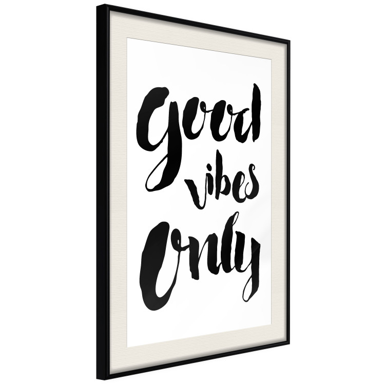 Wall Poster Good Vibes Only - black and white typographic composition in English 128916 additionalImage 5