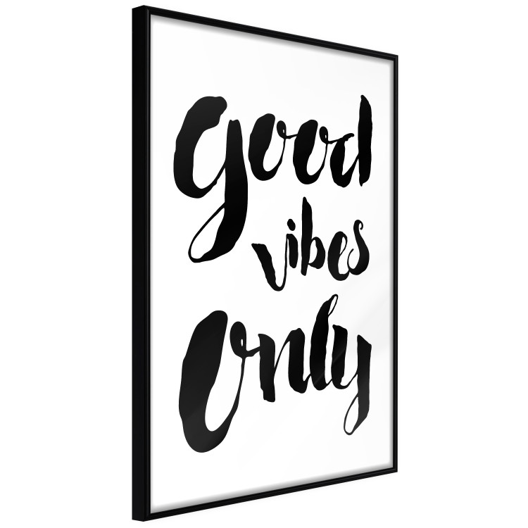 Wall Poster Good Vibes Only - black and white typographic composition in English 128916 additionalImage 7