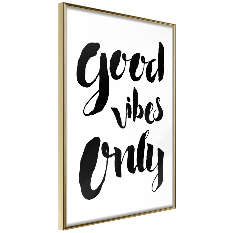 Wall Poster Good Vibes Only - black and white typographic composition in English 128916 additionalImage 9