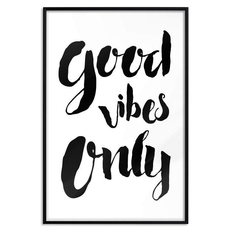 Wall Poster Good Vibes Only - black and white typographic composition in English 128916 additionalImage 18