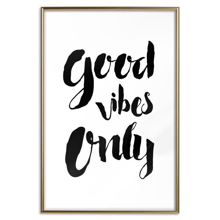 Wall Poster Good Vibes Only - black and white typographic composition in English 128916 additionalImage 14