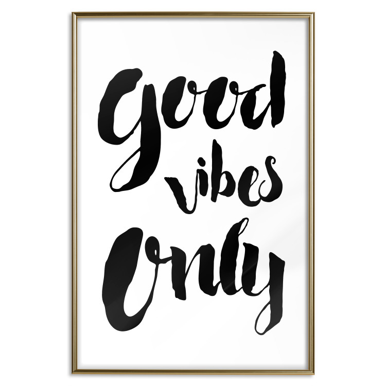 Wall Poster Good Vibes Only - black and white typographic composition in English 128916 additionalImage 21