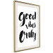 Wall Poster Good Vibes Only - black and white typographic composition in English 128916 additionalThumb 3