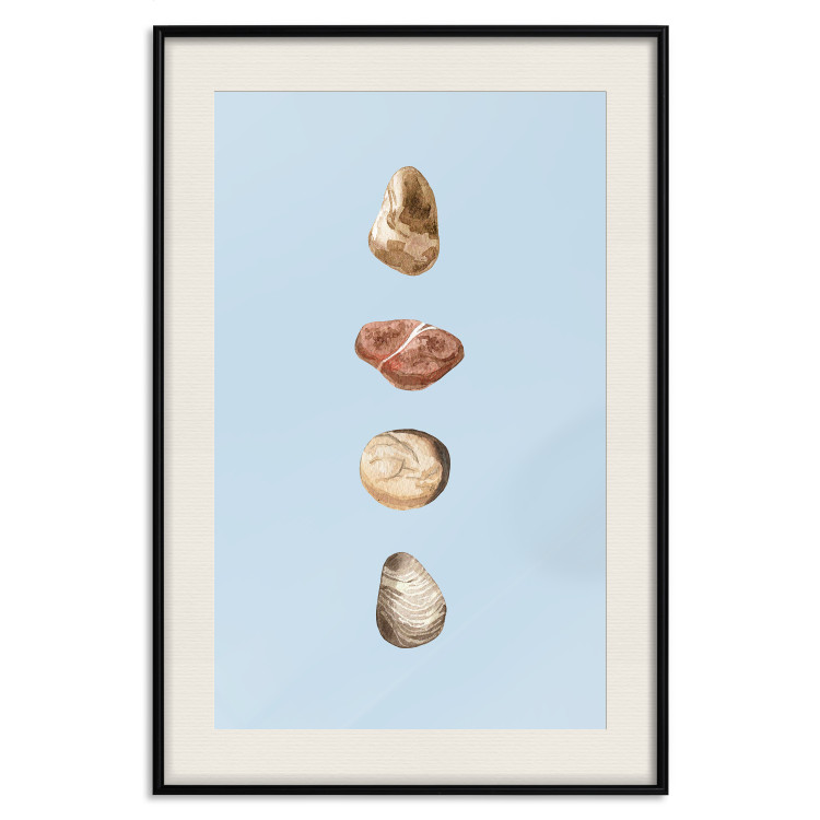 Poster Treasures of the Journey - composition of stones on a contrasting blue background 129916 additionalImage 19