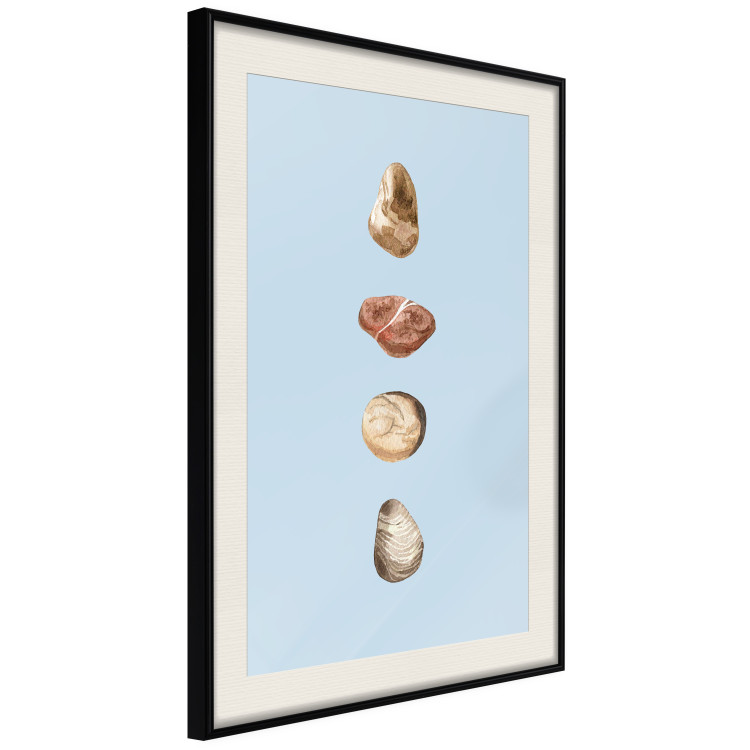 Poster Treasures of the Journey - composition of stones on a contrasting blue background 129916 additionalImage 2