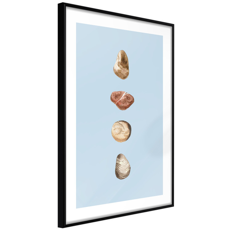 Poster Treasures of the Journey - composition of stones on a contrasting blue background 129916 additionalImage 8