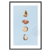 Poster Treasures of the Journey - composition of stones on a contrasting blue background 129916 additionalThumb 17
