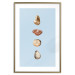 Poster Treasures of the Journey - composition of stones on a contrasting blue background 129916 additionalThumb 16