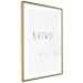 Wall Poster Love Is Strength - golden English text on a solid white background 131916 additionalThumb 7