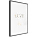 Wall Poster Love Is Strength - golden English text on a solid white background 131916 additionalThumb 8