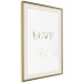 Wall Poster Love Is Strength - golden English text on a solid white background 131916 additionalThumb 3