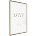 Wall Poster Love Is Strength - golden English text on a solid white background 131916 additionalThumb 12