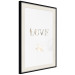 Wall Poster Love Is Strength - golden English text on a solid white background 131916 additionalThumb 2