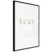 Wall Poster Love Is Strength - golden English text on a solid white background 131916 additionalThumb 11