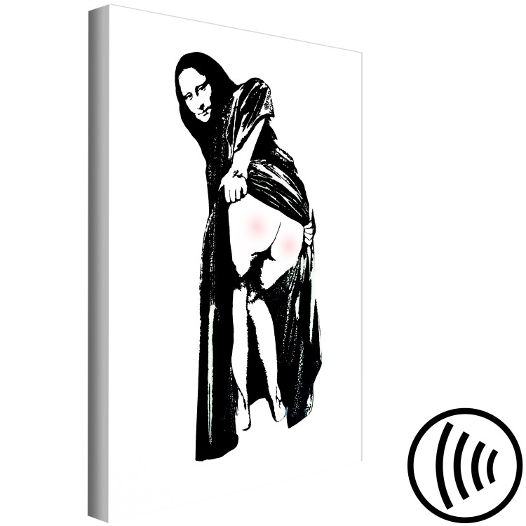 Canvas Art Print Painful Sit (1-piece) Vertical - black and white street art 132416 additionalImage 6