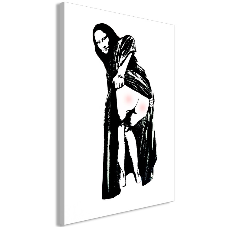 Canvas Art Print Painful Sit (1-piece) Vertical - black and white street art 132416 additionalImage 2