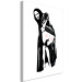 Canvas Art Print Painful Sit (1-piece) Vertical - black and white street art 132416 additionalThumb 2