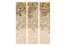 Folding Screen Art and Butterflies (3-piece) - mosaic in beige-brown shades 132616 additionalThumb 3