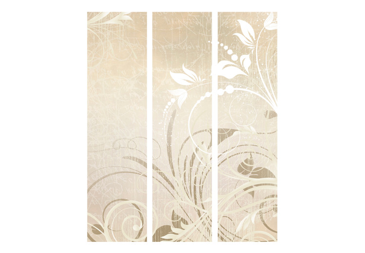 Room Separator Symphony of Senses (3-piece) - floral ornaments on a beige background 132716 additionalImage 3