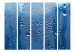 Room Divider Screen Water Drops on Blue Glass II (5-piece) - simple composition 133416 additionalThumb 3