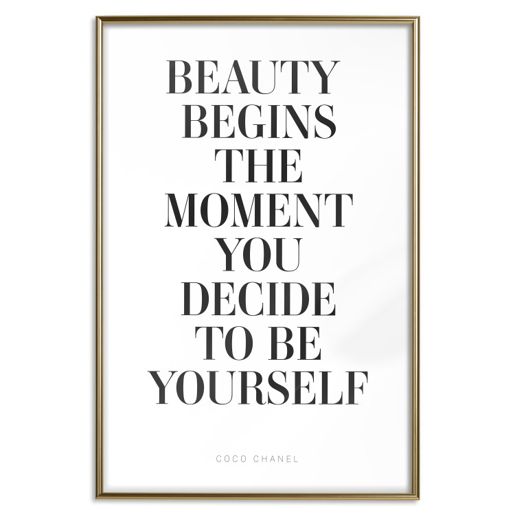 Poster Where Beauty Begins - black English quote on a white background 134216 additionalImage 17