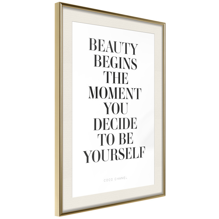 Poster Where Beauty Begins - black English quote on a white background 134216 additionalImage 3
