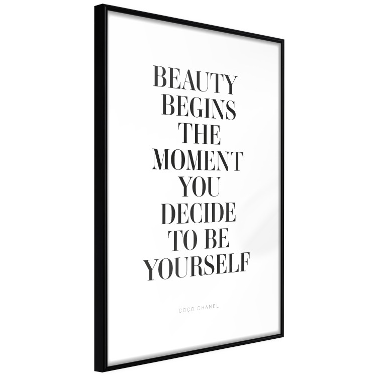 Poster Where Beauty Begins - black English quote on a white background 134216 additionalImage 8