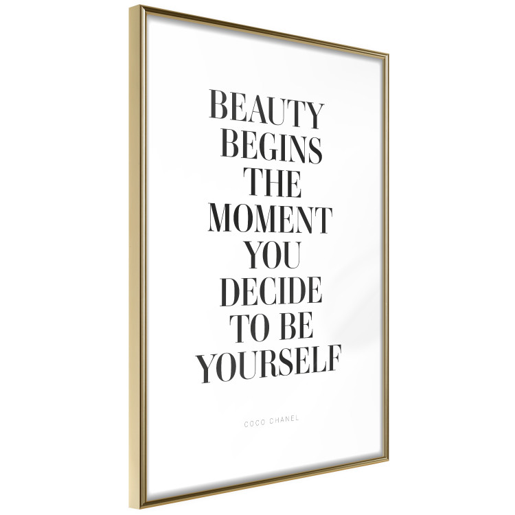 Poster Where Beauty Begins - black English quote on a white background 134216 additionalImage 9