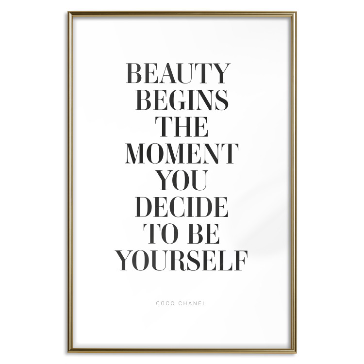 Poster Where Beauty Begins - black English quote on a white background 134216 additionalImage 16