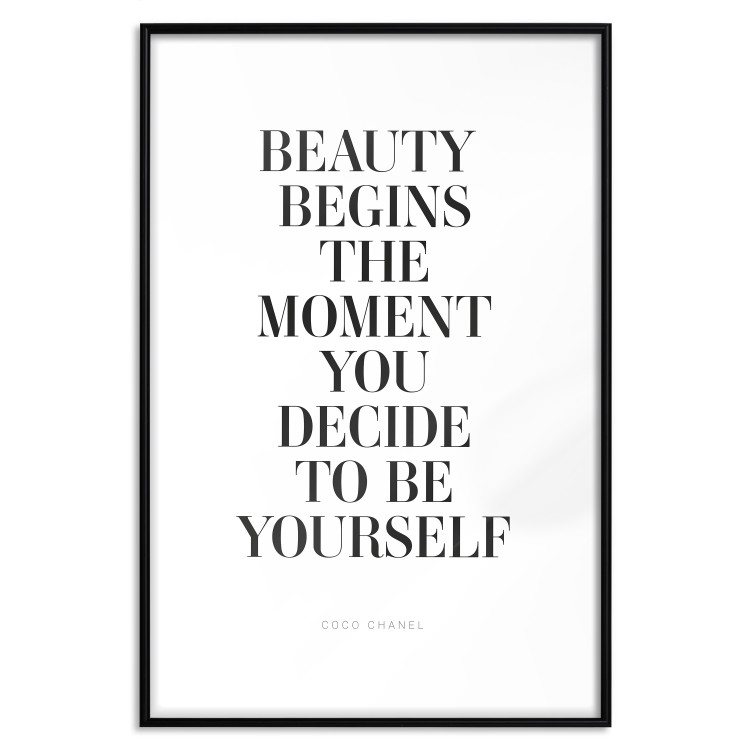Poster Where Beauty Begins - black English quote on a white background 134216 additionalImage 17