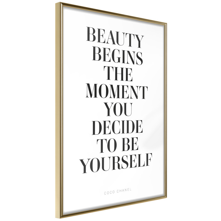 Poster Where Beauty Begins - black English quote on a white background 134216 additionalImage 14