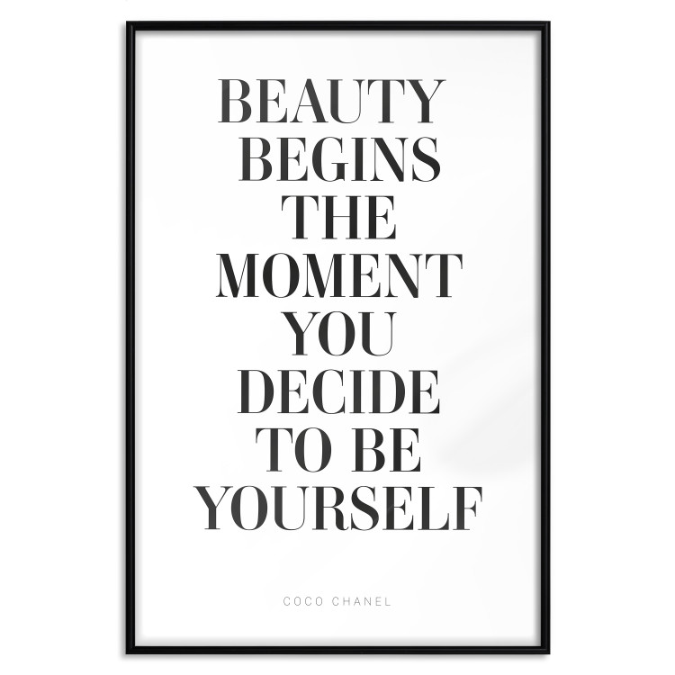 Poster Where Beauty Begins - black English quote on a white background 134216 additionalImage 18