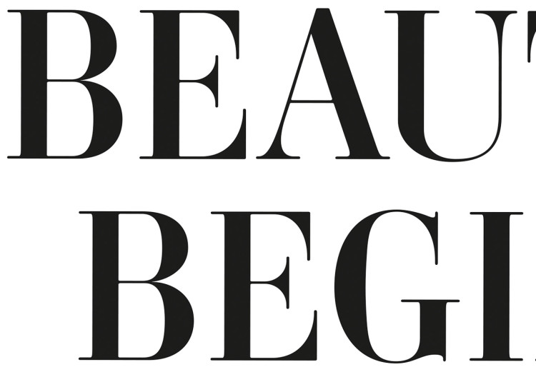 Poster Where Beauty Begins - black English quote on a white background 134216 additionalImage 12