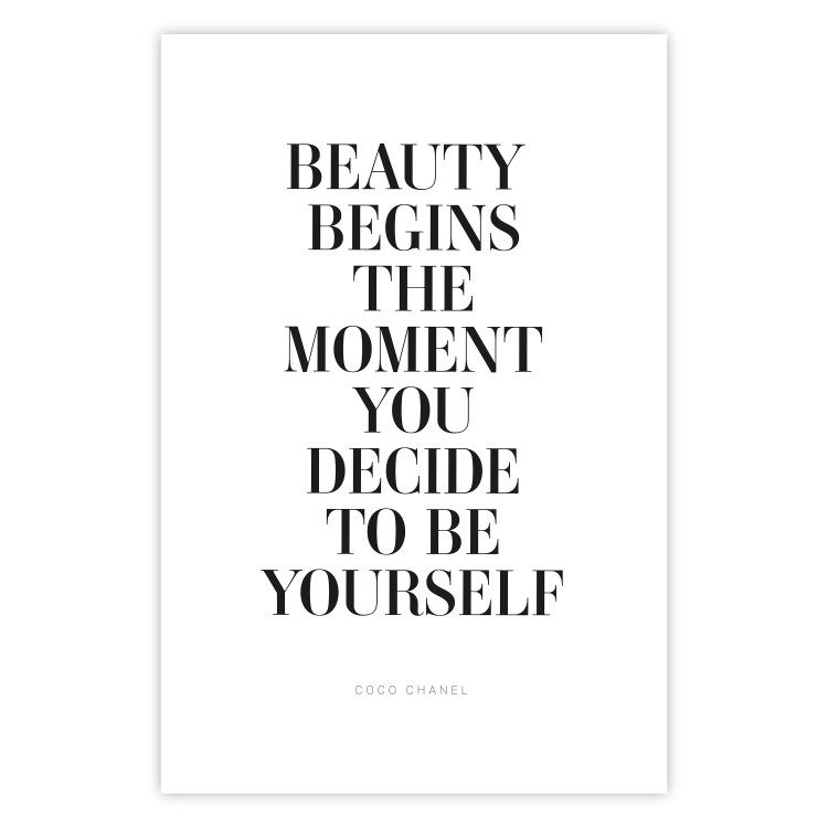 Poster Where Beauty Begins - black English quote on a white background 134216 additionalImage 25