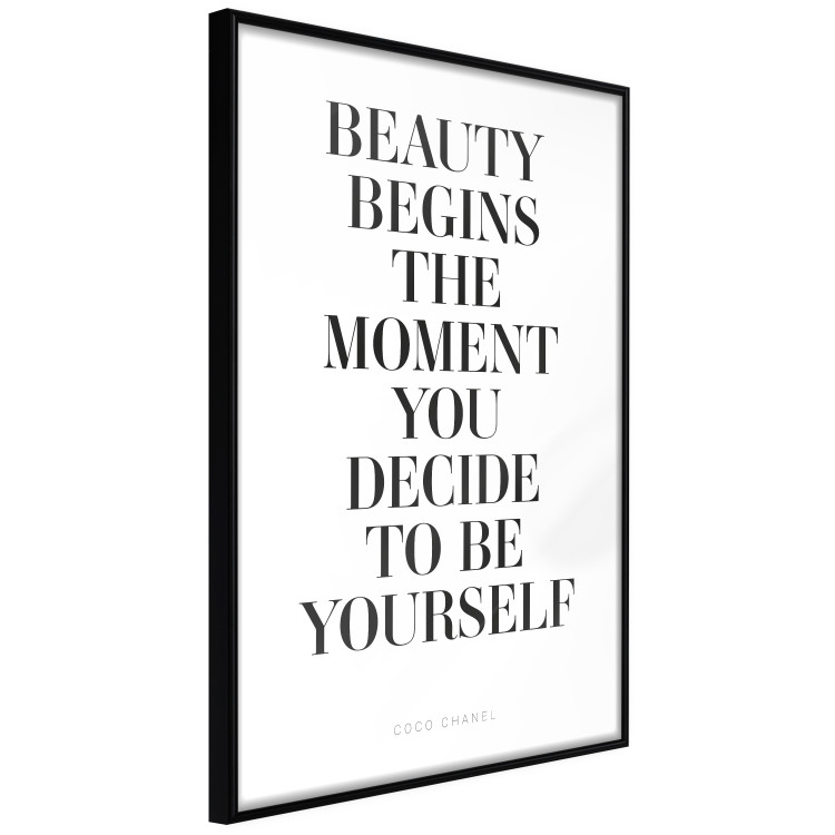 Poster Where Beauty Begins - black English quote on a white background 134216 additionalImage 13