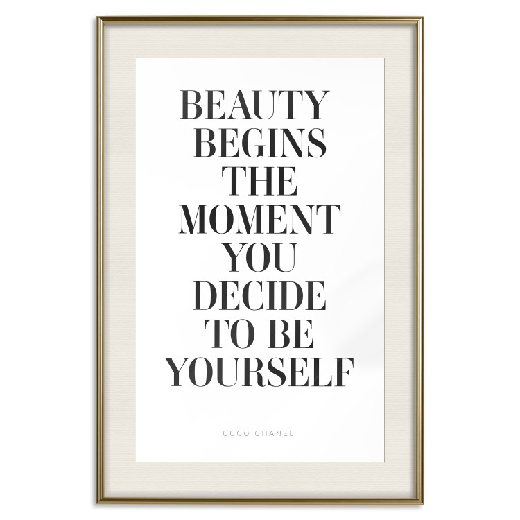 Poster Where Beauty Begins - black English quote on a white background 134216 additionalImage 20