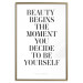 Poster Where Beauty Begins - black English quote on a white background 134216 additionalThumb 21