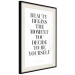 Poster Where Beauty Begins - black English quote on a white background 134216 additionalThumb 2