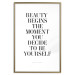 Poster Where Beauty Begins - black English quote on a white background 134216 additionalThumb 16