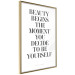 Poster Where Beauty Begins - black English quote on a white background 134216 additionalThumb 14